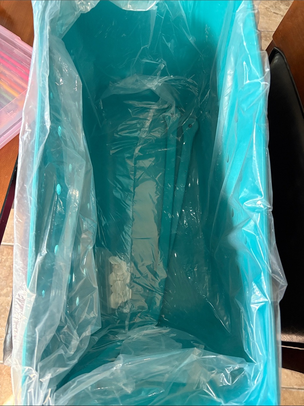 Aqua Plastic bogg bag lookalike - Picture 3 of 4